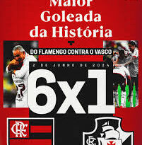Flamengo aplica goleada histórica no Vasco e assume a liderança
