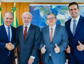 Lula recebe João Azevêdo, Lucas Ribeiro e Nabor Wanderley, em Brasília