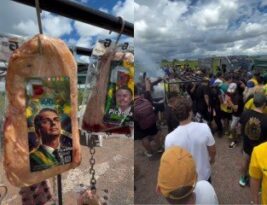 Frigorífico bolsonarista faz churrasco na caminhada de Nikolas Ferreira