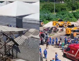 Desabamento de caixa d’água deixa operários feridos em obra no bairro de Gramame em João Pessoa