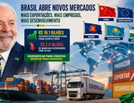 Lula abre novos mercados e exportações brasileiras superam em mais de seis vezes perdas nos Estados Unidos